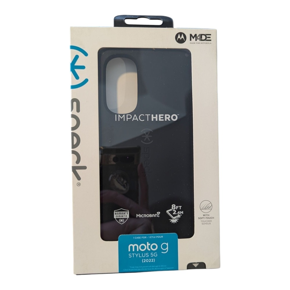 D3. Speck Impact Hero Slim Soft Touch Case for Moto G Stylus 5G (2022) - Black